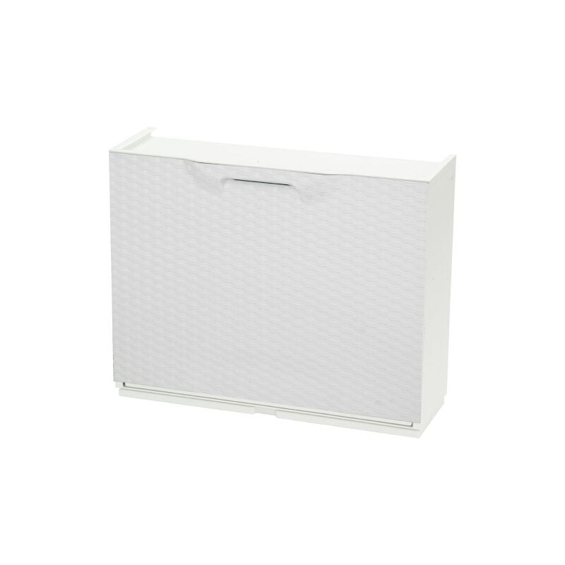 Artplast - Armoire a chaussures modulable 4 modules en rotin blanc 51x17x40 cm h porte battante