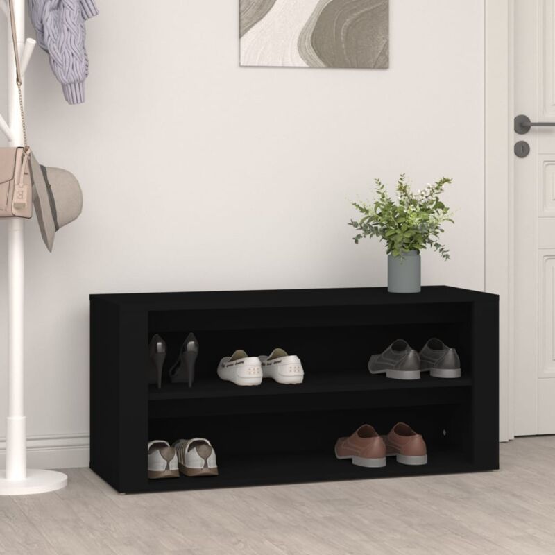 Tagère à chaussures Noir 100x35x45 cm Bois d'ingénierie