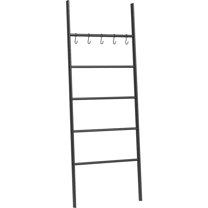 Hoobro - tagère Échelle, Porte-Serviettes, avec 5 Amovibles Crochets, 58 x 177 cm, Gain de Place, Stable, pour Bain, Salon, Chambre, Bureau, Style