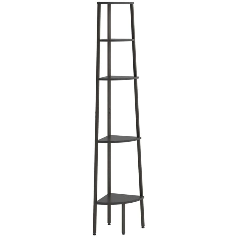 Vidaxl - tagère d'angle 5 niveaux Noir 45,5x31,5x180 cm