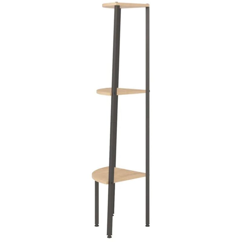 Vidaxl - tagère d'angle 3 niveaux Marron clair et noir 45,5x31,5x120 cm