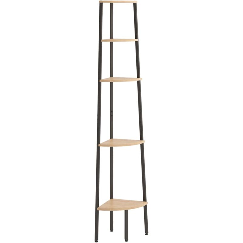 Vidaxl - tagère d'angle 5 niveaux Marron clair et noir 45,5x31,5x180 cm