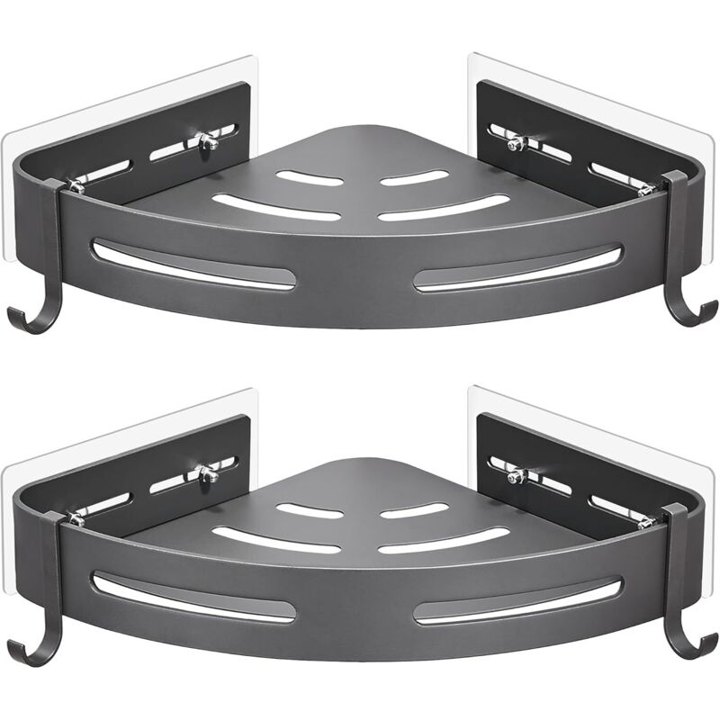 Étagère d'angle de Salle de Bain sans Perçage,Panier de Douche Adhésif,Support de Rangement en Aluminium Antirouille, Organisateur de Douche Mural