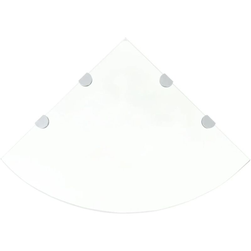 Étagères d'angle 2 pcs et supports Verre Transparent 45x45 cm vidaXL