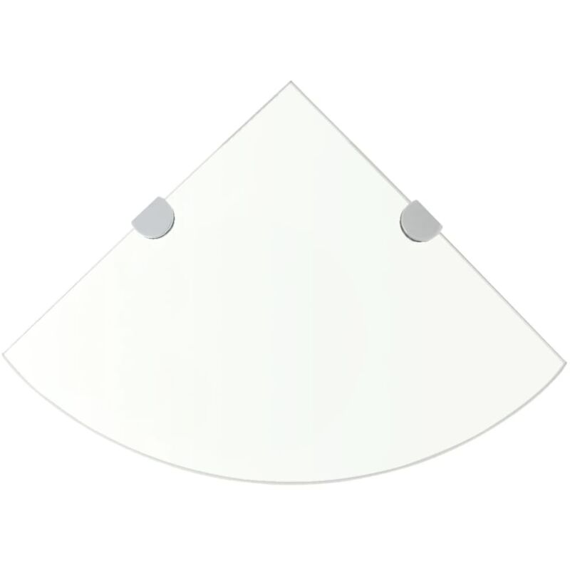 Vidaxl – Étagère murale d'angle en verre trempé 25 x 25 cm – Supports chromés – Charge max 15 kg – Accessoires de montage inclus