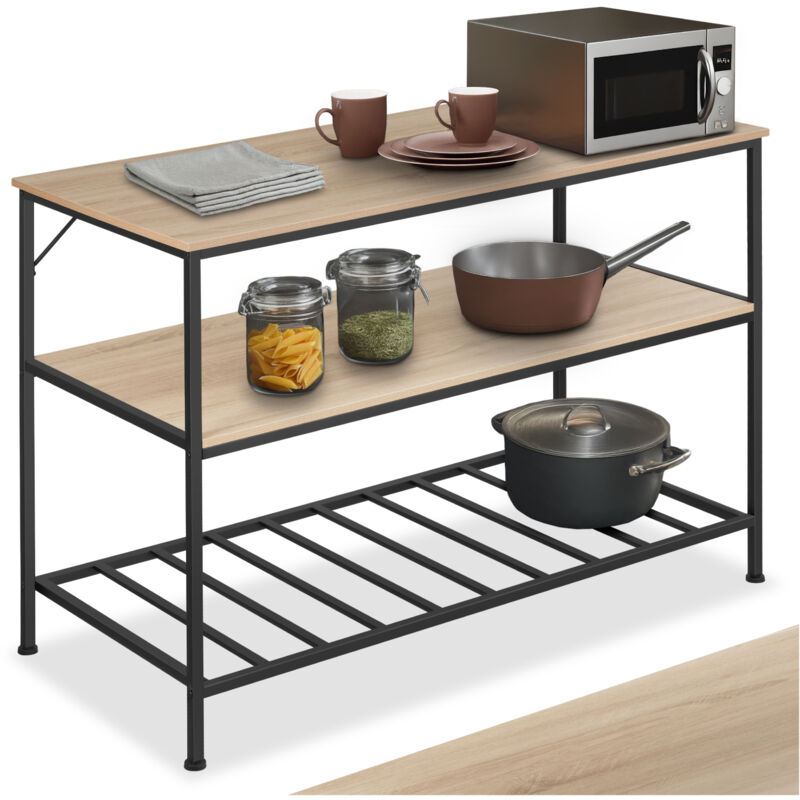 Tagère de cuisine style industriel avec des pieds en plastique réglables en hauteur