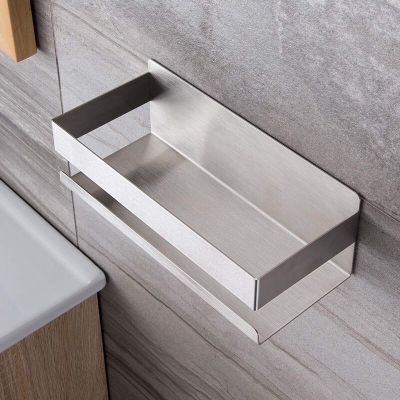 Tagère de Douche Auto-adhésif Panier de Douche Sans Perçage Etagère de Salle de Bain Acier Inoxydable SUS304(23 x 10 x 8 cm)
