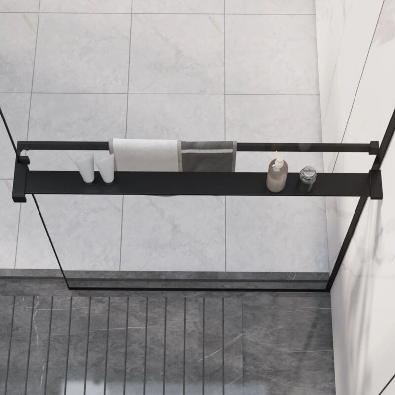 Tagère de douche pour paroi de douche à l'italienne Noir 80 cm Vidaxl