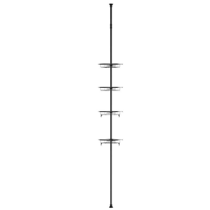 Tagère de Douche pour Salle de Bain Étagère d'angle en inox de qualité supérieure assortie d'un mât télescopique pour un montage variable sur une