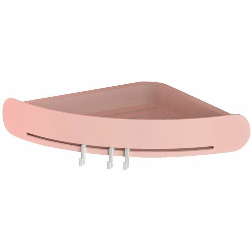 Étagère de douche triangulaire de salle de bain support de rangement pour baignoire d'angle rose