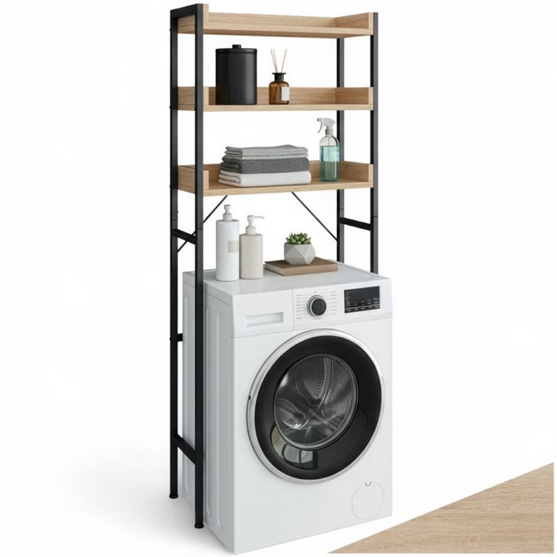Tectake - tagère de salle bain avec des pieds en plastique réglables hauteur style industriel
