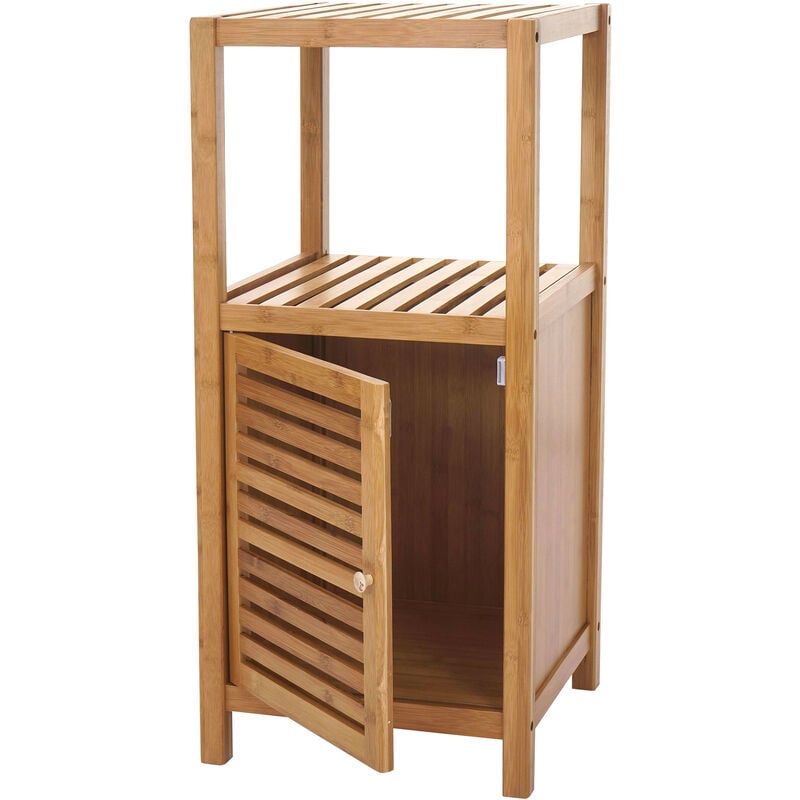 Mendler - tagère de salle de bains HWC-B18, Armoire, Commode, Bambou - 80x36x34cm