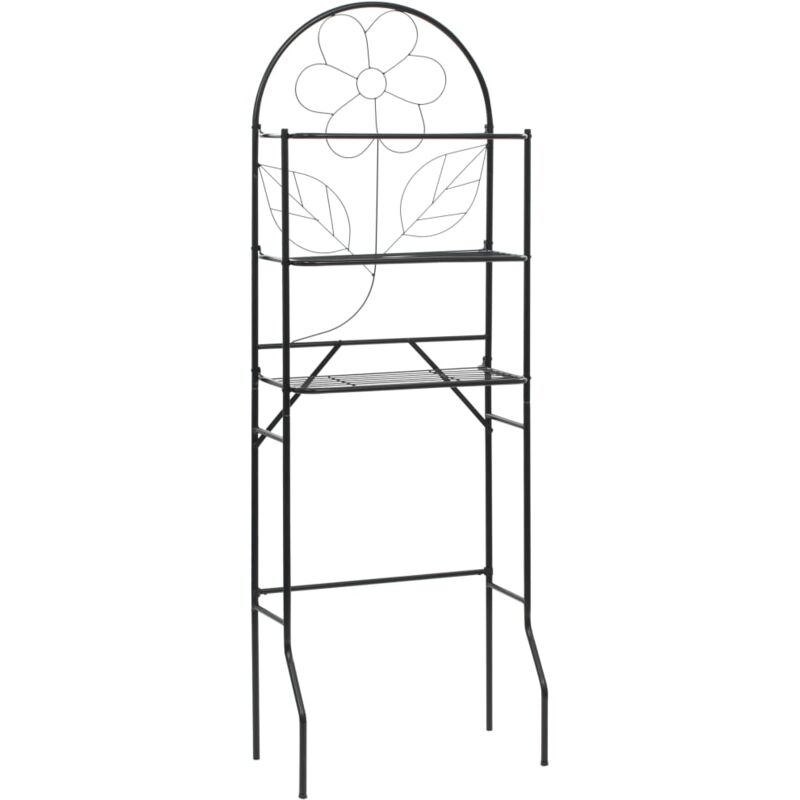 Vidaxl - tagère de toilette Meuble pour wc Noir 60 x 33 x 174 cm