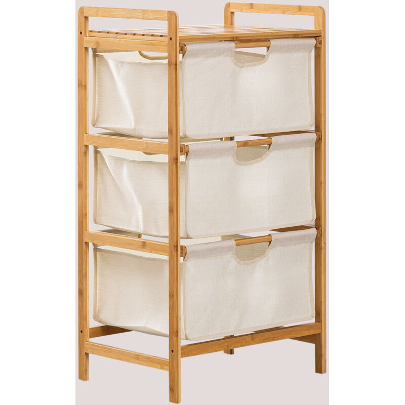 Tagère en bambou avec 3 paniers Skadi Sklum