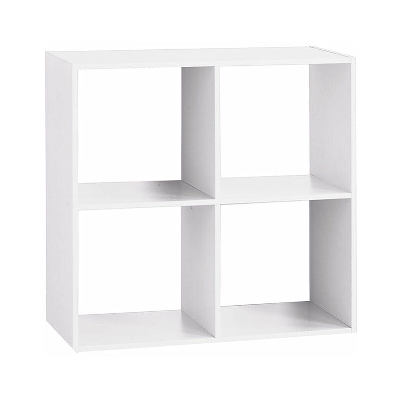 Étagère en bois 4 cases 68x32x68 cm - Blanc - SILUMEN