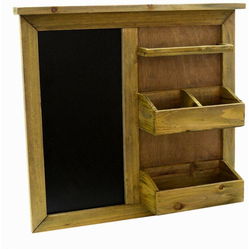 Tagère en bois avec tableau noir 3 étagères cm51x11h47