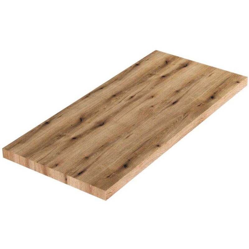Tagère En Bois Pour Lavabo De Salle De Bains 100Cm Chêne Naturel