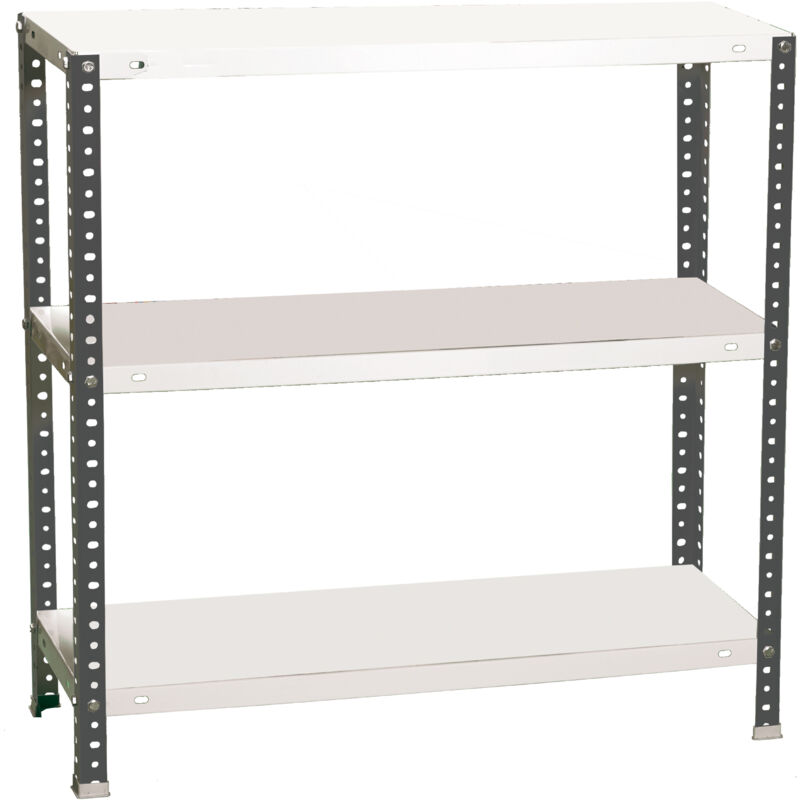 Tagère métallique Simon Rack avec vis anthracite/blanc 3 étagères 900x900x300 mm Fabriquée en Espagne