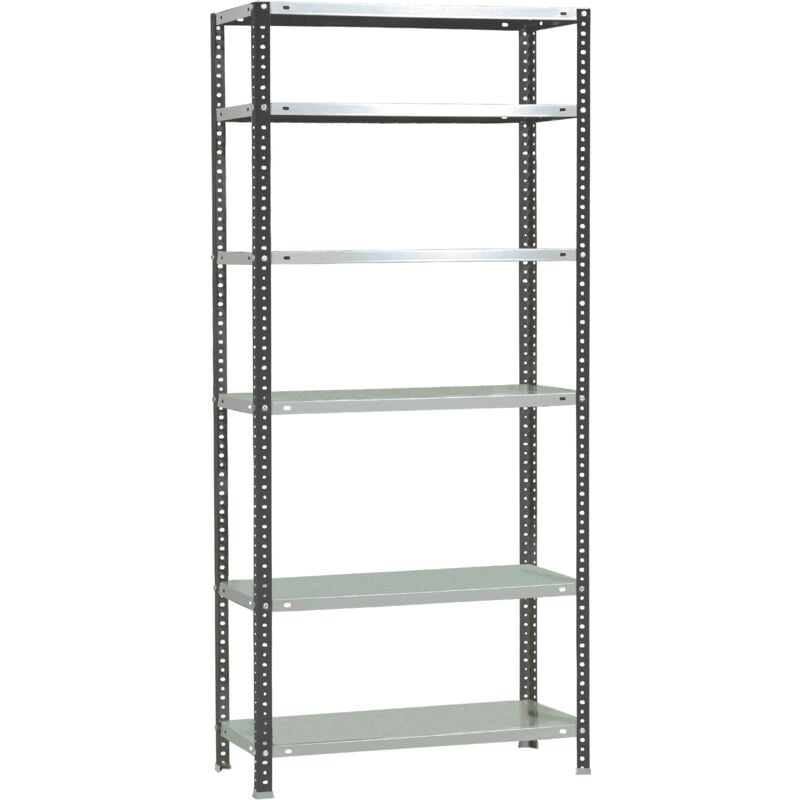 Tagère métallique Simon Rack avec vis anthracite/blanc 6 étagères 2000x900x300 mm Fabriquée en Espagne