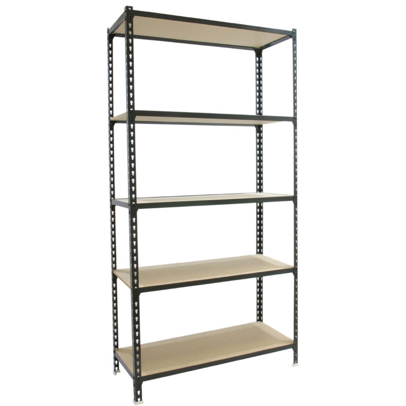 Simonrack - Etagère légère plateau bois sans vis maderclick mini 5/400 antracite/bois - 1800x800x400 150Kg