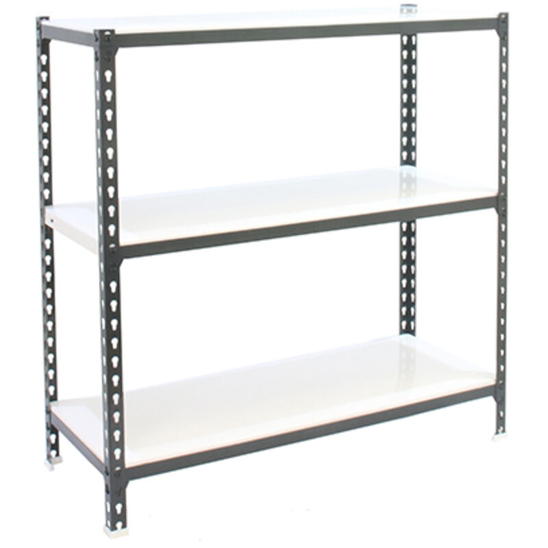 Tagère Rangement, 900x1000x500 mm, 3 Niveaux, 180 kg Capacité de Charge et Point de Flexion, Métal , Étagère Garage, Anthracite/Blanc - Simonclick Tagère Rangement, 900x1000x500 mm, 3 Niveaux, 180 kg Capacité de Charge et Point de Flexion, Métal , Étagère Garage, Anthracite/Blanc - Simonclick