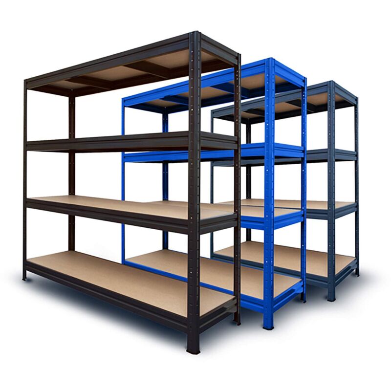 Rayonnage Étagère charge lourde Tôle d'acier 4 Étages Bleu 200 x 180 x 60 cm Charge Max : 1500 kg Rayonnage Étagère charge lourde Tôle d'acier 4 Étages Bleu 200 x 180 x 60 cm Charge Max : 1500 kg