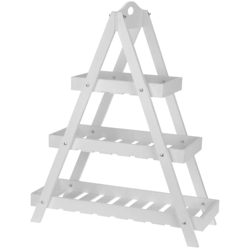 Support triangulaire 3 niveaux mdf blanc Progarden