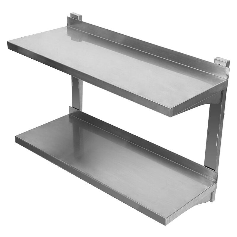 Yongqing – Étagère murale en inox 80x30cm – 2 étagères réglables en hauteur – Installation simple avec rails de support – Pour cuisine moderne