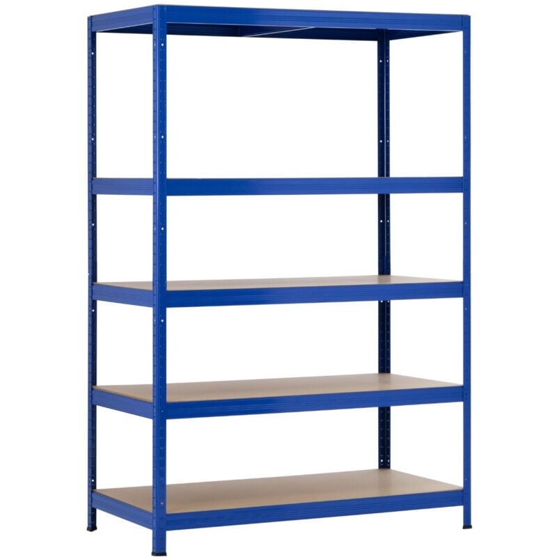 Rayonnage modulaire bleu avec 5 étagères réglables 180x120x60cm 1250Kg 7house
