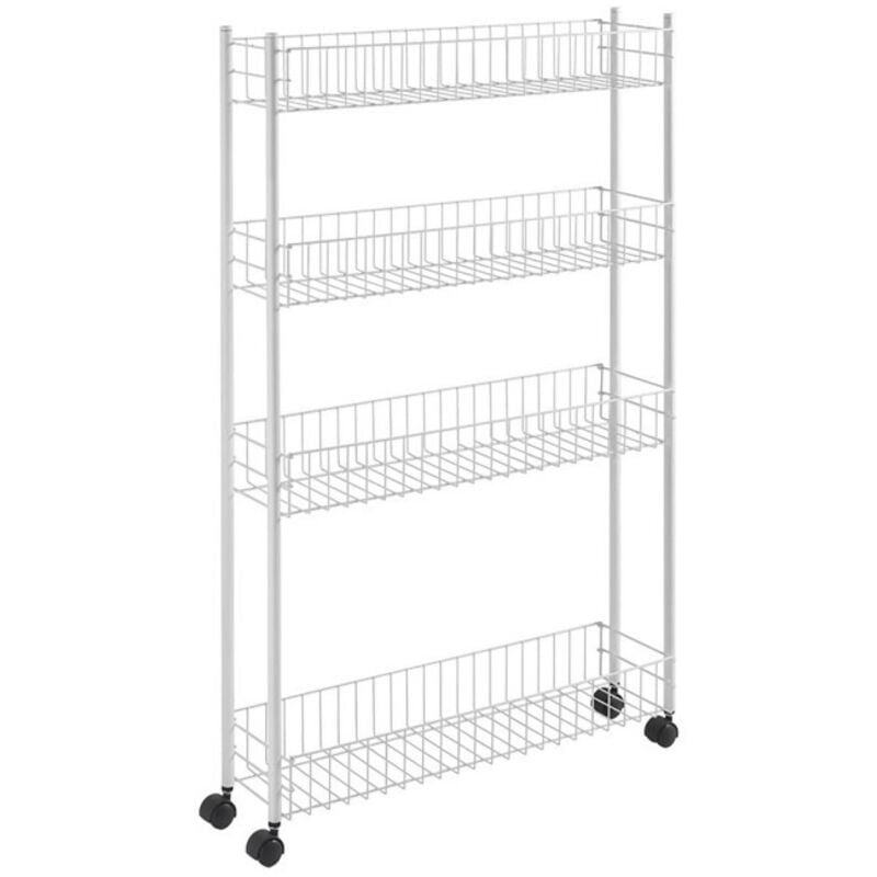 Lgvshopping - tagère de rangement Metaltex Fino à 4 niveaux 58 x 16 x 95 cm Blanc