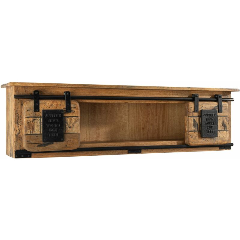 Massivmoebel24 – Étagère murale 130x25 cm en manguier laqué – Style industriel RAILWAY – Ambiance vintage unique – Pour espaces de vie modernes Massivmoebel24 – Étagère murale 130x25 cm en manguier laqué – Style industriel RAILWAY – Ambiance vintage unique – Pour espaces de vie modernes