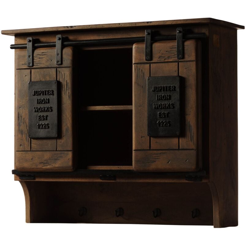 Massivmoebel24 - Portemanteau en bois de manguier huilé railway 454