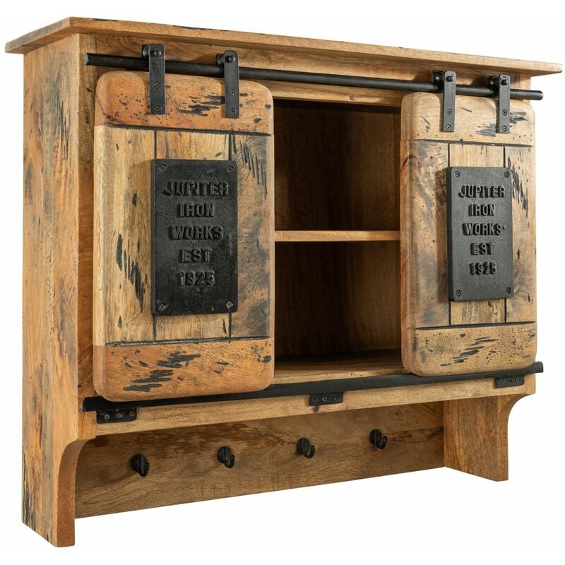 Massivmoebel24 - tagère murale 90x30 Manguier laqué Bois naturel railway 154