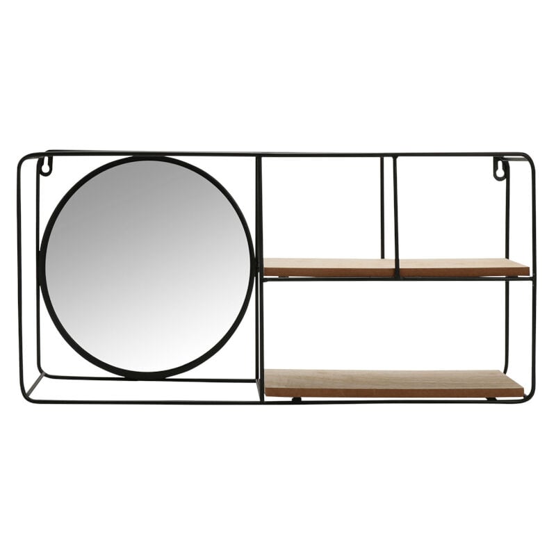 Ostaria - tagère Murale avec Miroir Bois et Métal