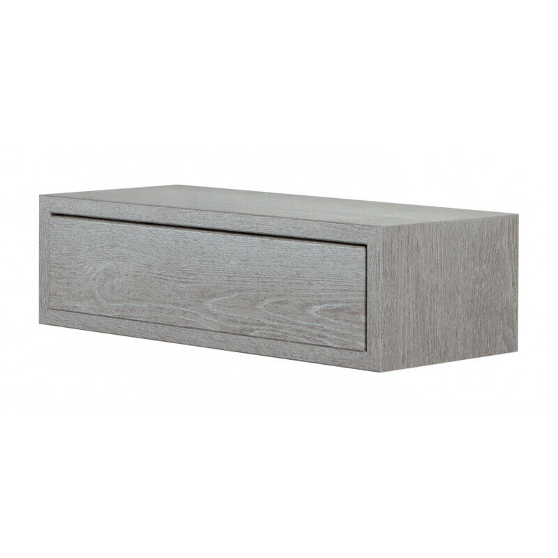 Étagère murale avec tiroir, table de chevet suspendue, étagère murale, chêne gris neuf, 45 x 13,4 x 20 cm - Legolo