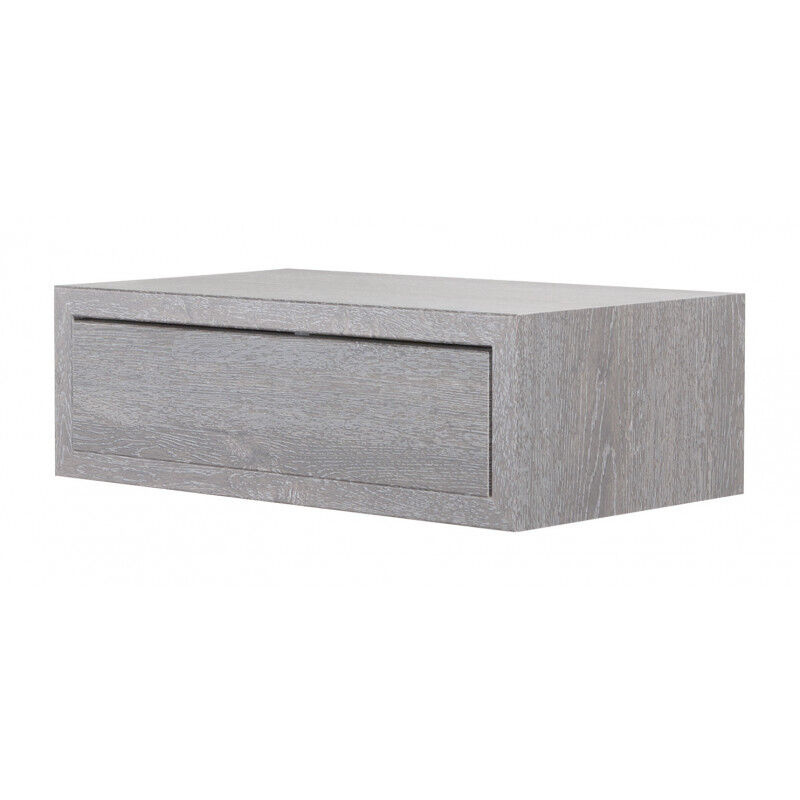 Étagère murale avec tiroir, table de chevet suspendue, étagère murale, chêne gris neuf, 45 x 14,3 x 23,7 cm - Legolo Maxi