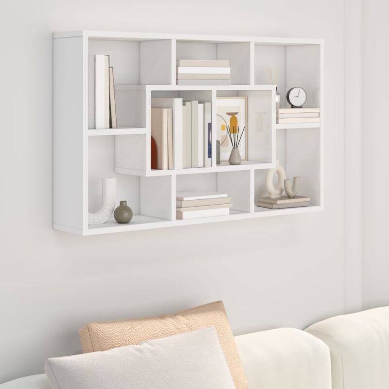 Vidaxl - tagère murale Blanc brillant 85x16x52,5 cm Bois d'ingénierie