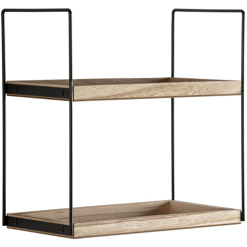 Vs Venta-stock - tagère Carlos à 2 niveaux, bois de paulownia