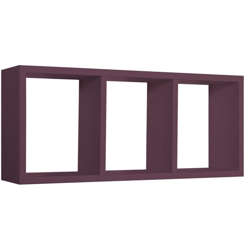 Ahd Amazing Home Design - tagère à mur rectangulaire 3 compartiments mod. tristano violet