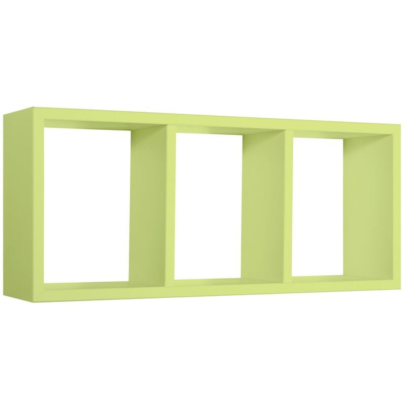 Ahd Amazing Home Design - Tristano Étagère murale moderne en forme de cube rectangulaire 3 compartiments - Vert foncé