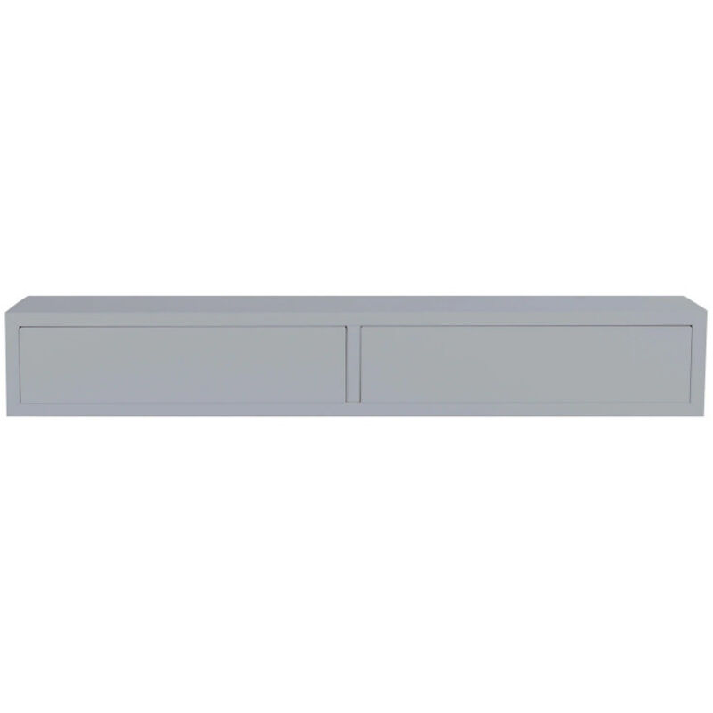 Tiroir suspendu 2 tiroirs étagère murale design salon moderne Domino - Gris