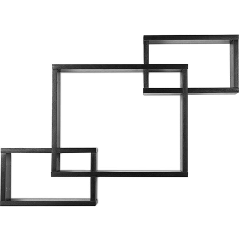 Privatefloor - tagère Murale en Bois - Design de Boîtes - Boxes Noir