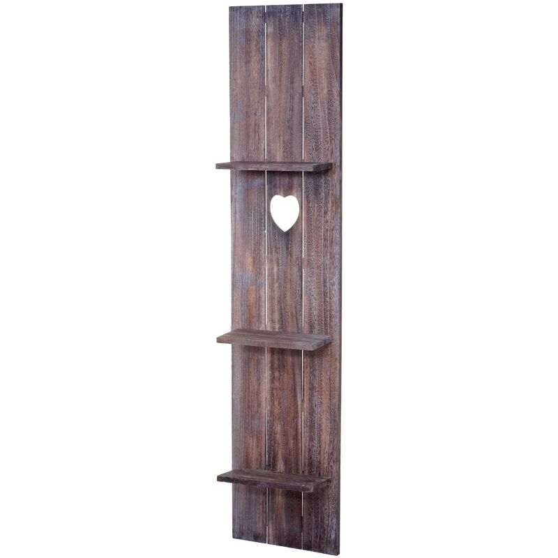 Décoshop26 - tagère murale en bois 3 niveaux 150x33x13cm bois massif vintage marron vieilli 040005177