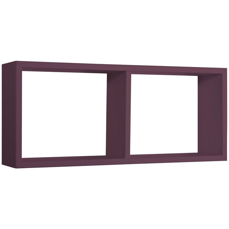 Étagère à mur rectangulaire 2 compartiments cubique mod. morgana violet