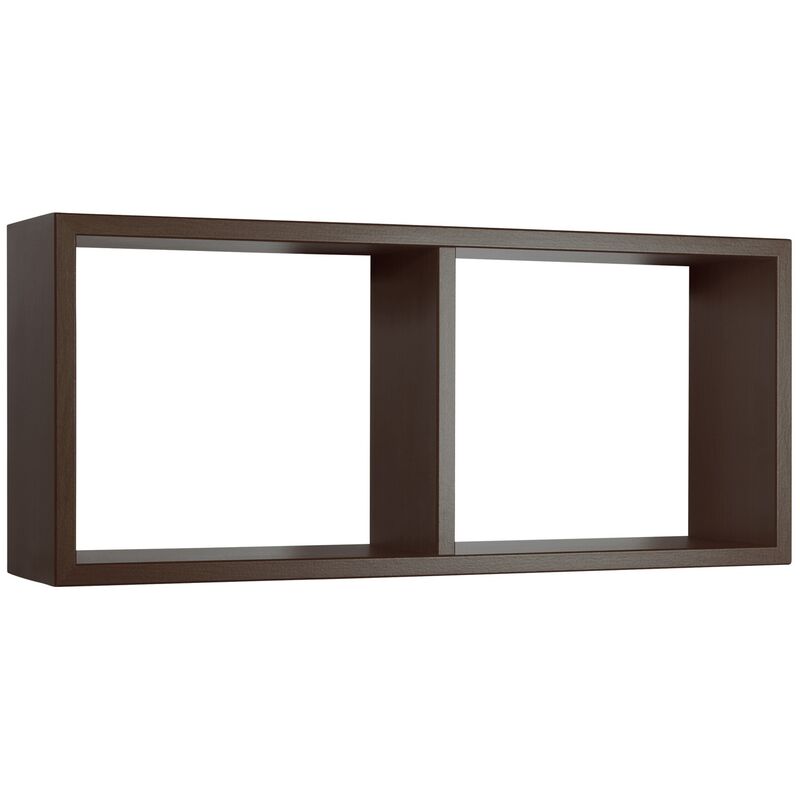 Lot de deux étagères murales rectangulaire moderne cube Morgane - Wenge