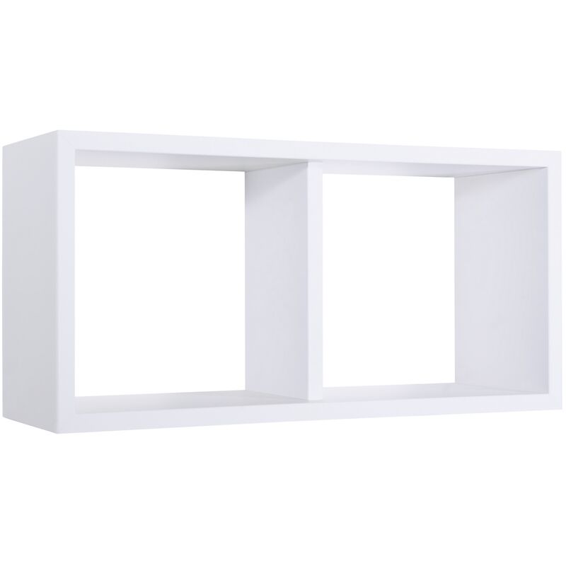 Ahd Amazing Home Design - tagères murales rectangulaires 2 cubes design moderne Morgana Maxi - Blanc
