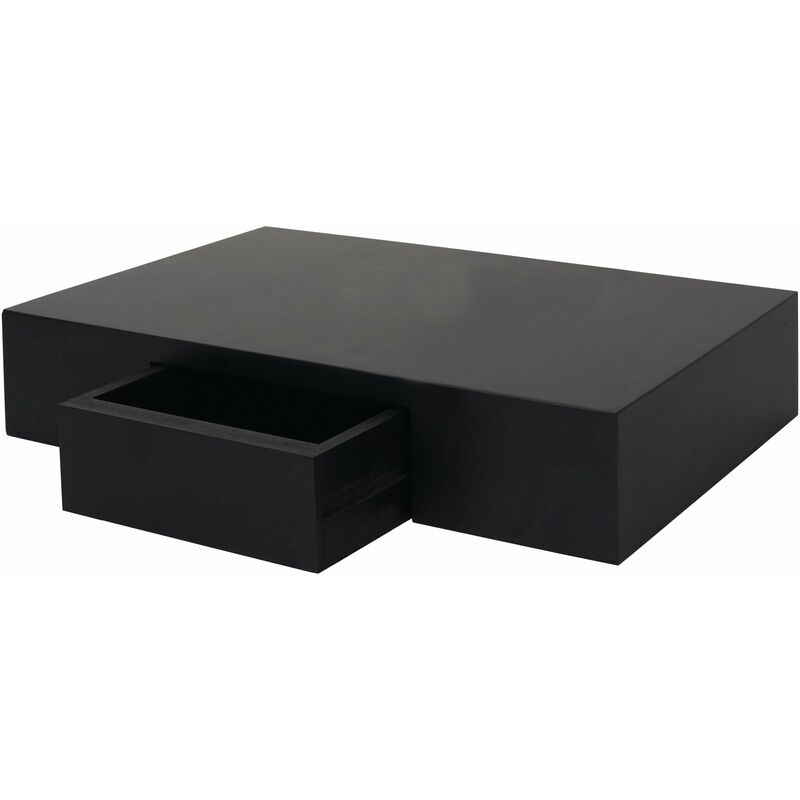 Décoshop26 - tagère murale suspendue avec tiroir 40cm noir 040005681