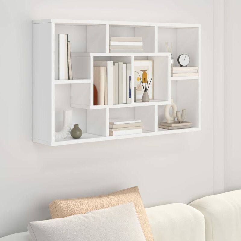 Bonnevie - tagère murale Étagère de Rangement - Meuble de rangement Blanc 85x16x52,5 cm Bois d'ingénierie BV754317 - Blanc