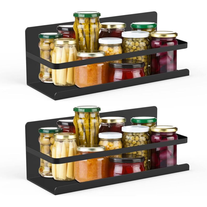 Tagère à épices Magnétique pour Frigo - 2 Porte-épices étagère de Cuisine Aimantée, étagères Cuisine sans Percage Idéal pour Réfrigérateur et
