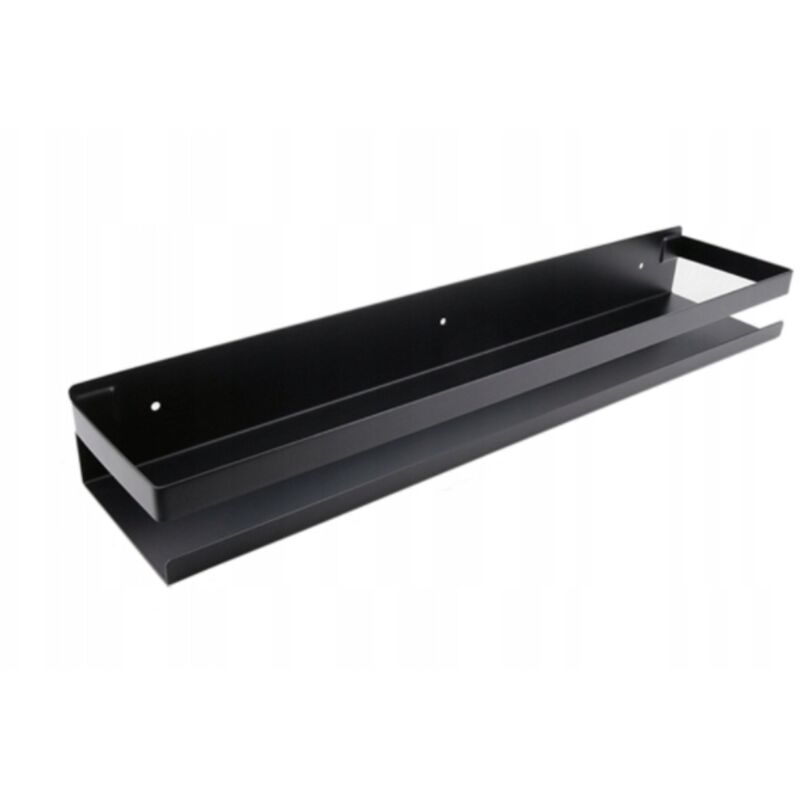 Serbia - tagère à Épices Murale Perforée Porte-Épices en Acier Inoxydable Rangement de Cuisine Étagère à Épices, Noir 50 cm
